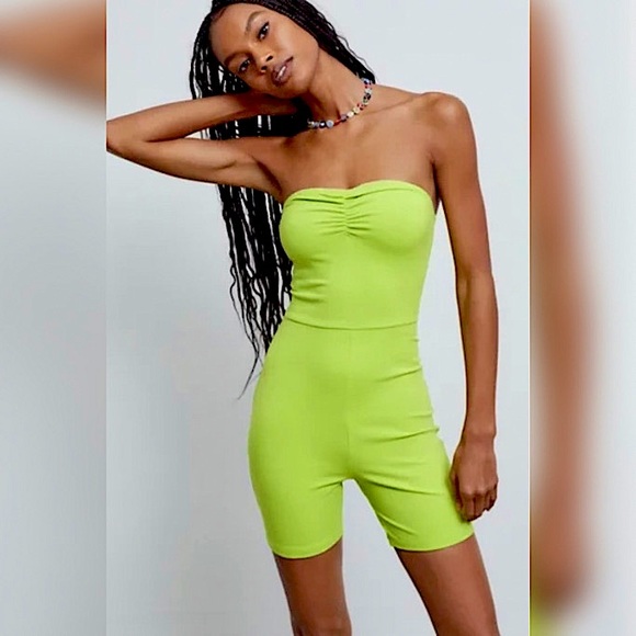 UO Flatbush Tube Top Romper light green - Picture 1 of 6